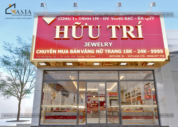 Thiết kế Tiệm Vàng Hữu trí - Bình Dương chi nhánh 1